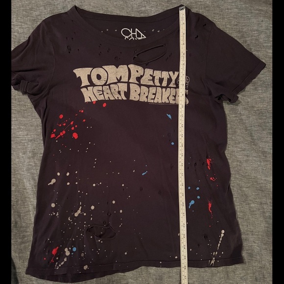 CHASER Tom Petty & The Heartbreakers Distressed T-Shirt Size M 100% Cotton - Picture 5 of 10